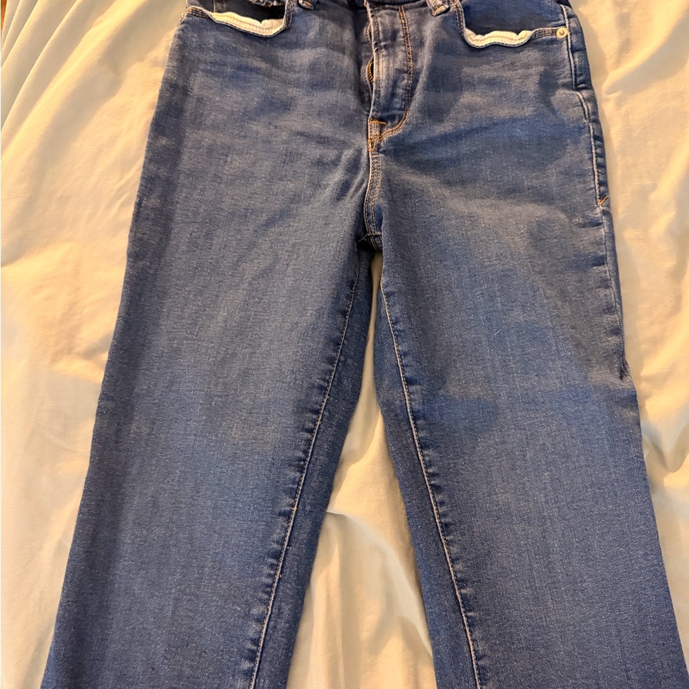 Good American Good Legs Straight Leg Blue Jeans
